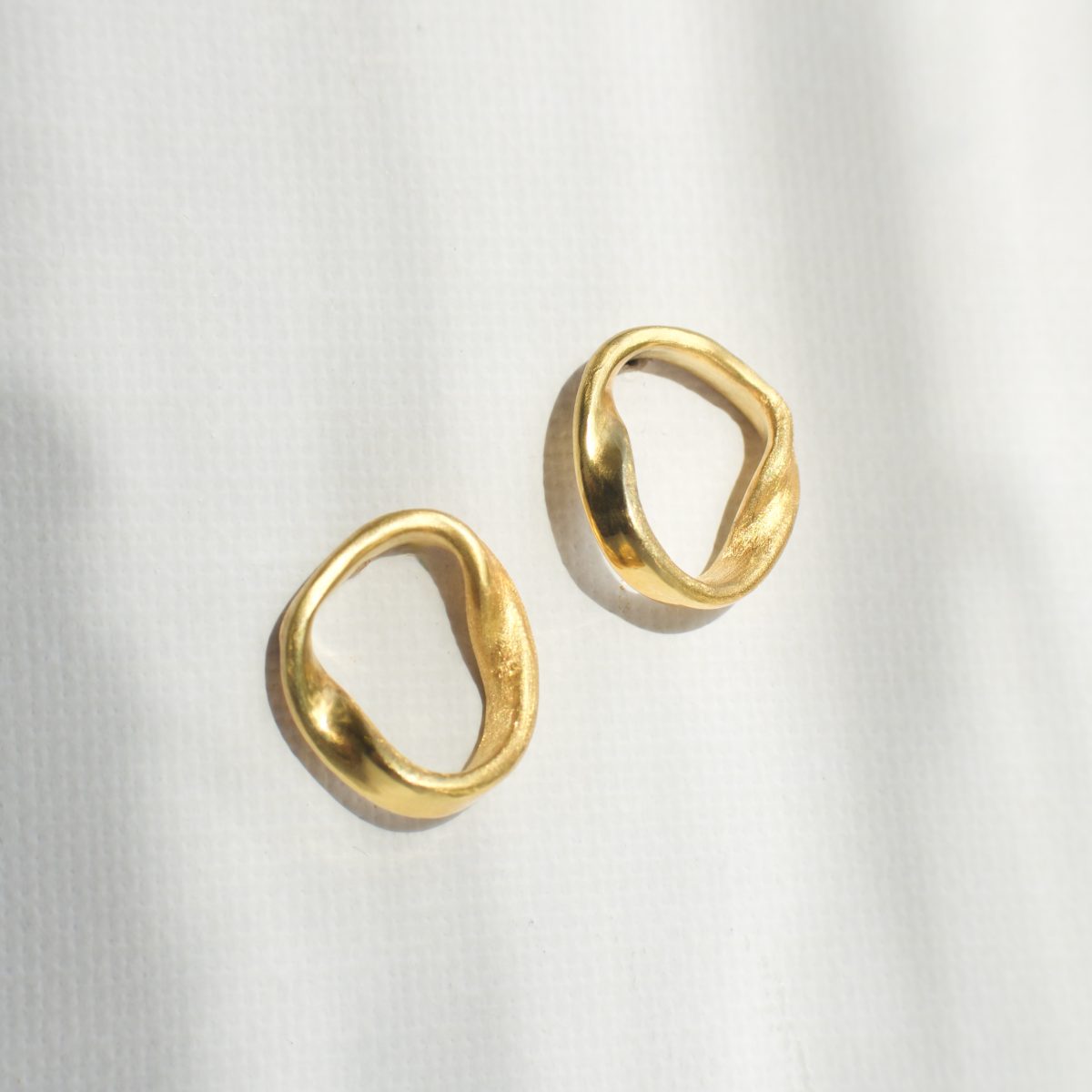 Beatha dainty gold ripple earrings